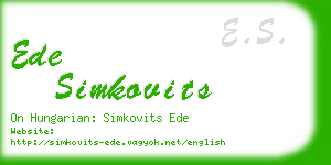 ede simkovits business card